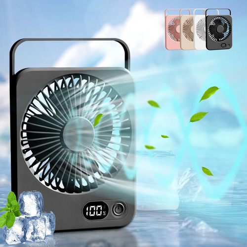 Ventilador De Escritorio Recargable P De Batería Larga Y Del