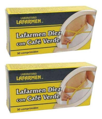 Lafarmen Diez Con Cafe Verde Elimina Grasa En Exceso X60 Com Sabor Neutro