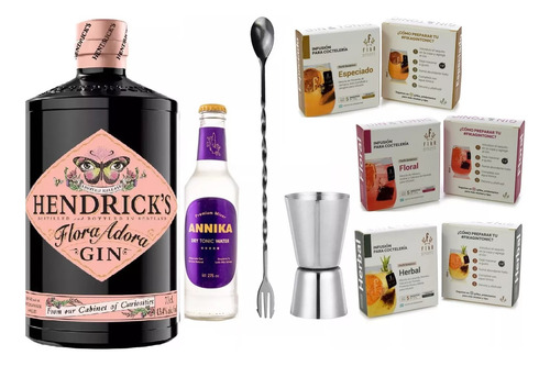 Gin Hendricks Flora Adora + 3 Botánicos + Tonica + Jigger