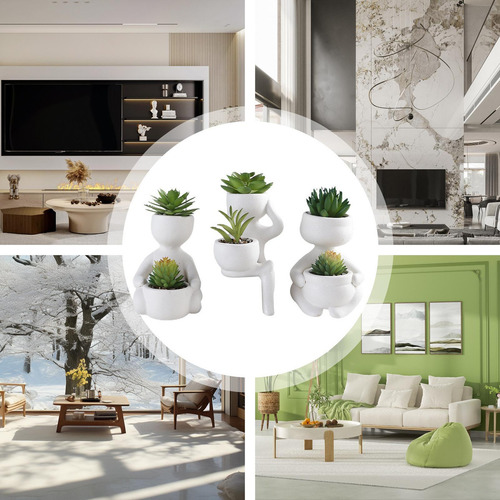 Plantas Suculentas Artificiales Para Escritorio, 3 Unidades,