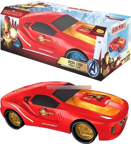 Iron Man Auto Rueda Libre 35 Cm Original