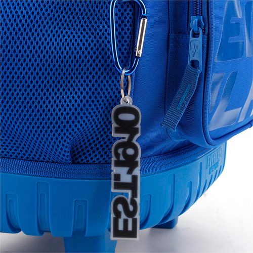 Mochila Carrito Carro Escolar Everlast Gran Capacidad Base Reforzada Manija Telescopica Extensible Ruedas Hb Color Azul Diseño de la tela Liso