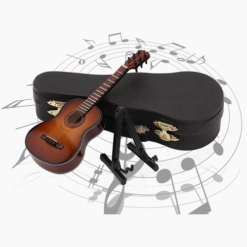 Guitarra Clásica Con Soporte Y Funda Para Escritorio De Ofic