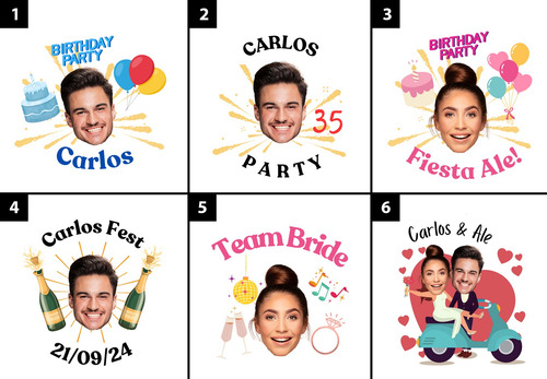 90 Tatuajes Temporales Personalizados Cumpleaños, Boda Personalizado (Usado)