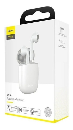 Fone De Ouvido In-ear Bluetooth Sem Fio Baseus W04 Original