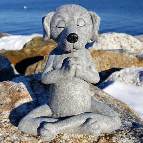 Escultura Creativa Perro Buda Meditacion Estatua Yoga Jardin