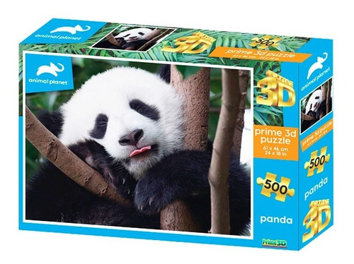 Puzzle Prime 3d Panda Gigante 500 Pcs - Animal Planet - Vaj