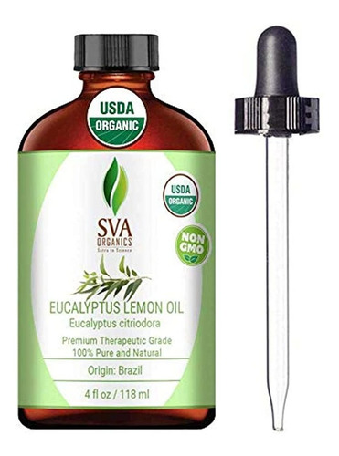 Aceite Esencial De Eucalipto De Limón Sva Organics 4 Oz Orgá