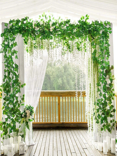 Imagem 7 de 10 de Kit 2 Heras Corrente Artificial Jardim Vertical 48 Metros