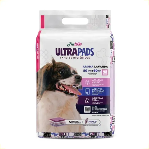 Petlike tapete higiênico para cães ultra pads lavanda 80cm x 60cm...