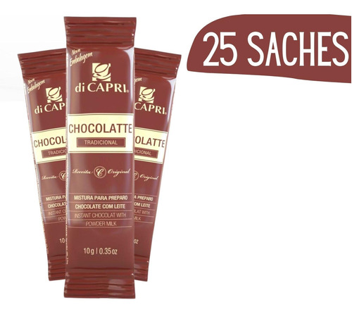 Mistura Para Chocolate Com Leite Sachê Davinci - 25 Sachês