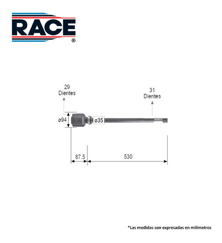 Imagen 2 de 7 de Espiga L/caja Derecha Fiat Ducato 2.3l 2009-2019 Race