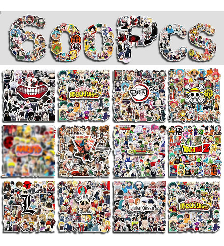 Anime Stickers Mixed Pack,600pcs Mixed With Classic Ani...