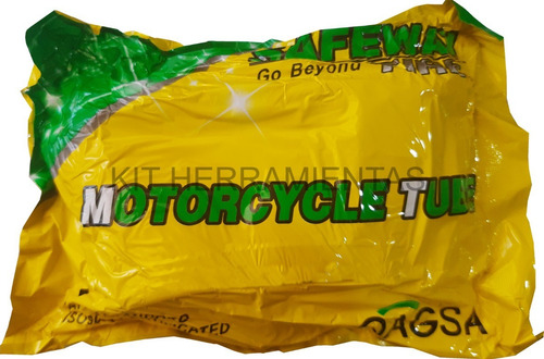 Imagen 3 de 7 de Camara Moto Rodado 300 X 14 Safeway Kit Herramientas