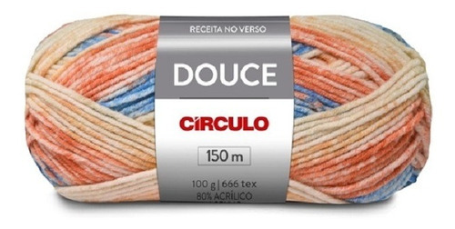 1 Novelo Do Fio De Lã Douce 100g, Tricô Circulo Cor 9656 - Horizonte