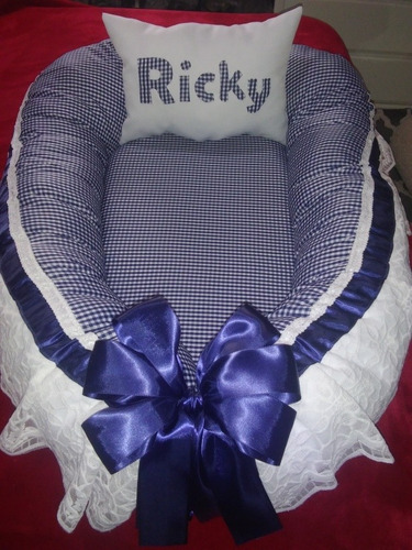 Cojin Nido Colecho Para Bebé Con Almohada Tela Cuadricula