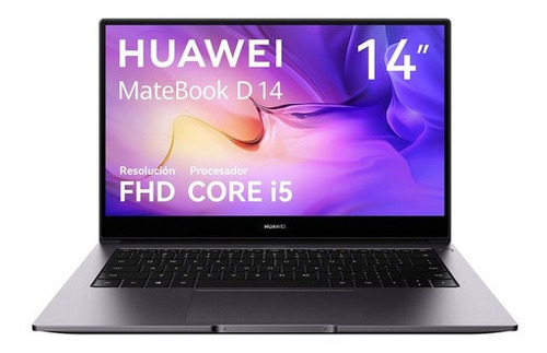 Laptop Huawei Matebook D14 I5 11.5va Gen 8gb + 512ssd Gris Color Gris espacial