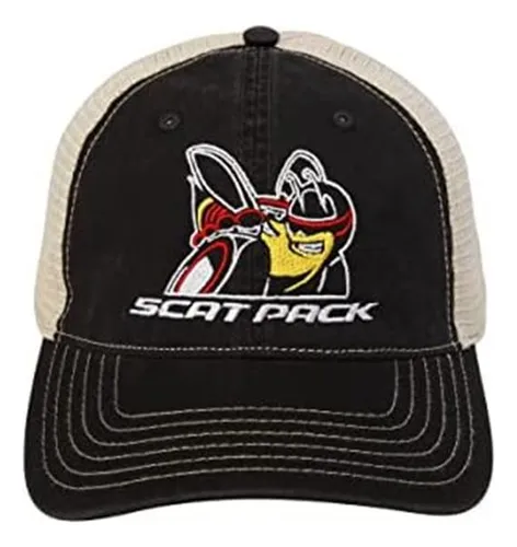 Dodge Scat Pack Snapback Hat Prenda De Sarga Negra Lavada