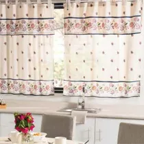 Comprar Juego De Cortinas Para Cocina De Tela | Cortinas + Galería