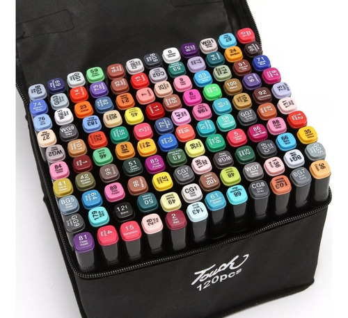 Marcadores Plumones Doble Punta 120 Colores Twin Marker 