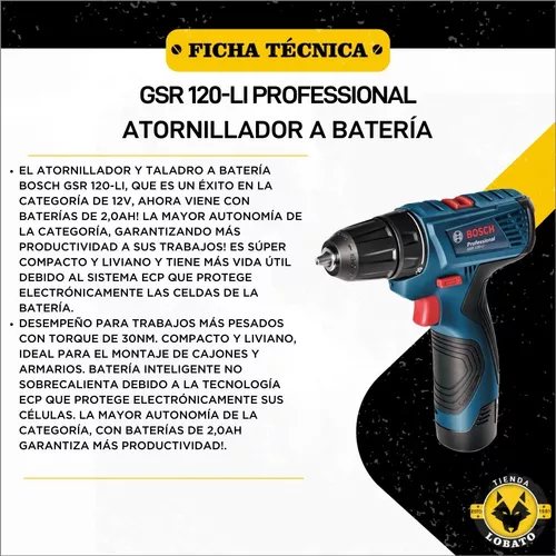 Taladro Atornillador A Batería Bosch 12V Gsr 120-Li Con 1 Batería - Easy