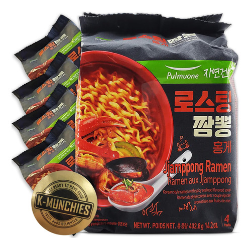 Pulmuone - Fideos Coreanos Ramyun No Fritos, Paquete De 4 Fi