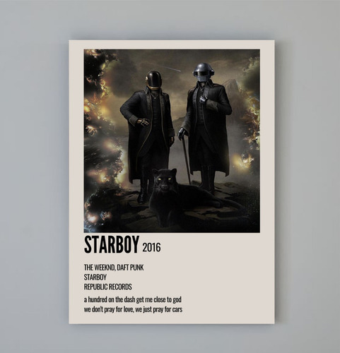 Cuadro Daft Punk Starboy Album Poster 27x42 The Weeknd