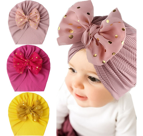 Gorritos Para Bebé Niña Turbante Headwrap 3pzs Promoción