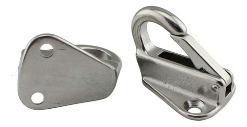 Kit 2 Gancho Engate Rápido Corda Suporte Defensa Inox Barco