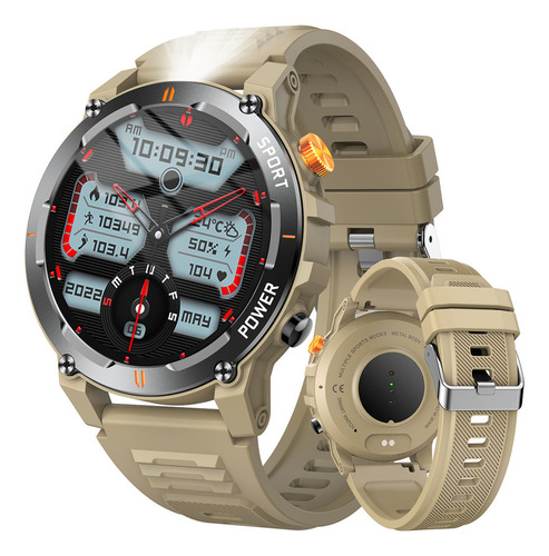 ** Reloj Inteligente For Deportes Al Aire Libre De 1,52 Con Linterna, Capaz De Medir Frecuencia Cardíaca, Presión