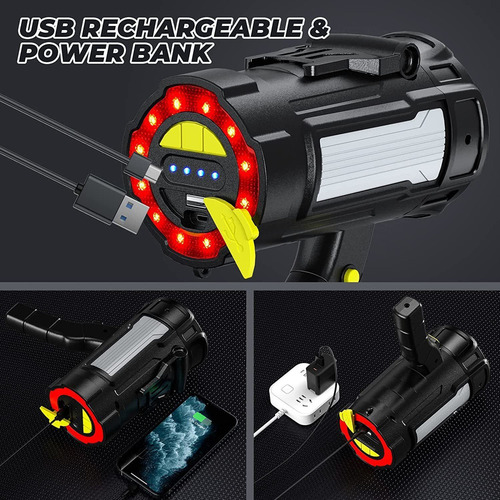 W Linterna De Reflector Recargable De 100000 Lúmenes