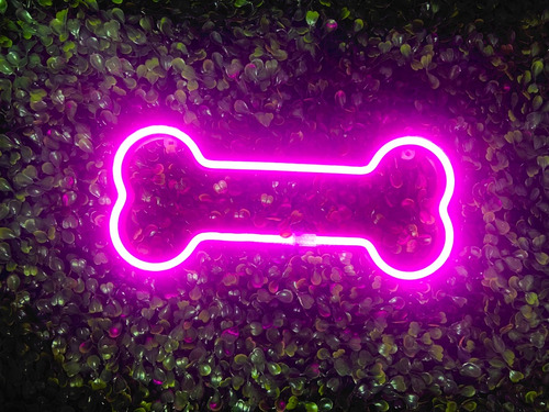 Luminária Parede Osso Neon Led Petshop Decor Dog Pet Bivolt