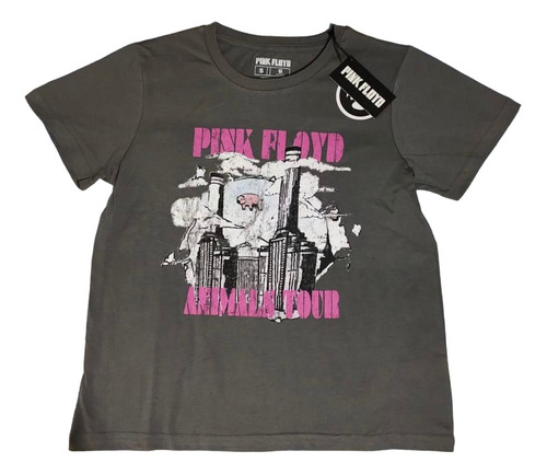 Polera Pink Foyd Talla S Animals Tour