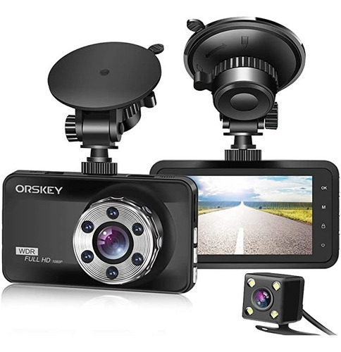 Orskey Dash Cam Front And Rear 1080p Full Hd Dual Dash Camer