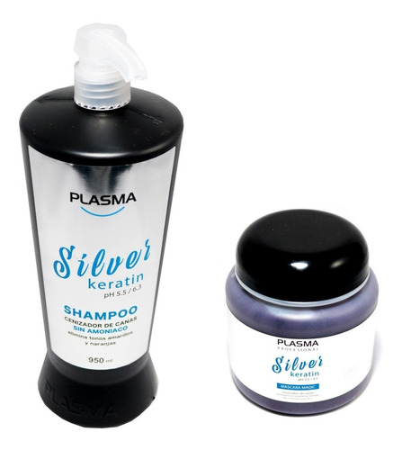 Shampoo Y Mascara Matizador Silver Con Keratina Plasma 1 L