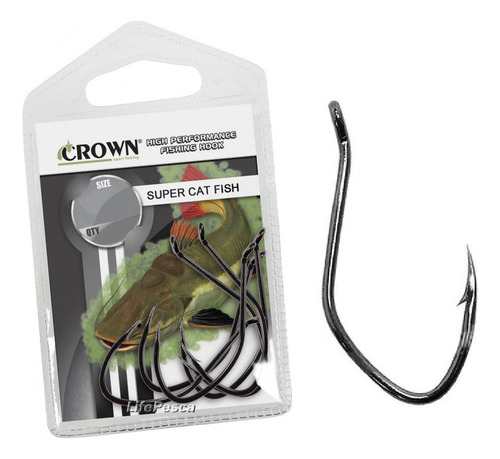 Anzol Crown Super Cat Fish Black Nº 2/0 - 5 Peças