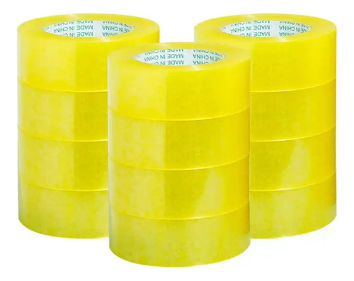 Pack X12 Cinta Embalaje Transparente Huincha 4.5cm X 300mts