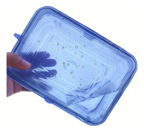 Tapas De Silicona Reutilizables - Herméticas Y Multiusos 6pz Transparente Cuadrado