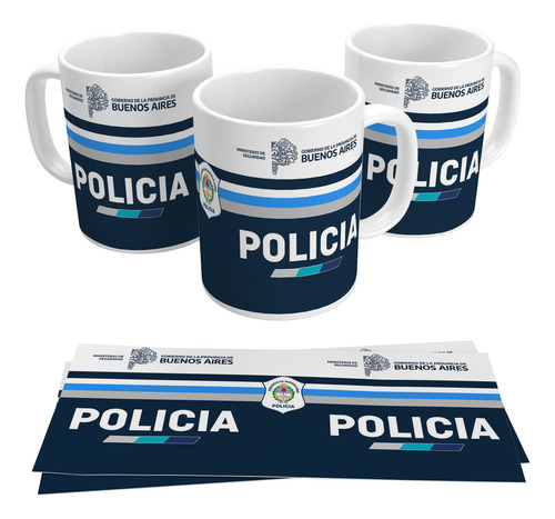 Taza Policia De La Provincia De Buenos Aires Argentina Blanco Policia 01