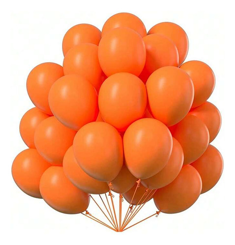 Globo #9 Látex Decoración Fiesta /100 Pzs Naranja  