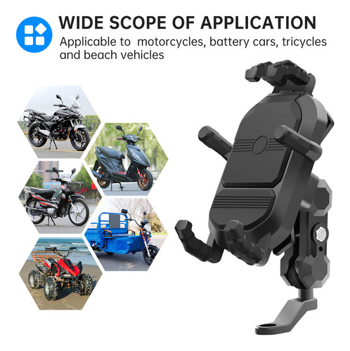 V Soporte De Teléfono Móvil Impermeable Para Motocicleta Con