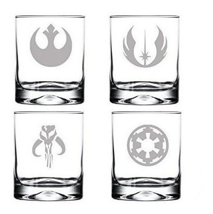 Star Wars Drinking Glass Conjunto De Cuatro Por Brindle Desi