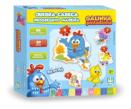 Quebra Cabeça Galinha Pintadinha Puzzle Progressivo 30