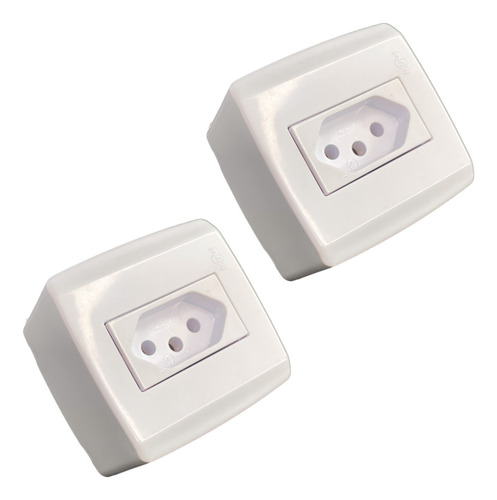 Kit 2 Tomada Sobrepor 20a 250v 2p+t Box Slim Ilumi Fixação X