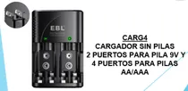 Comprar Cargador Ebl 2 Puertos Para Pilas 9v Y 4 Para Pilas Aa\u002Faaa
