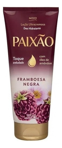  Loção hidratante para corpo Paixão Framboesa Negra Loção Ultracremosa Deo Hidratante en tubo 200mL framboesa-preta