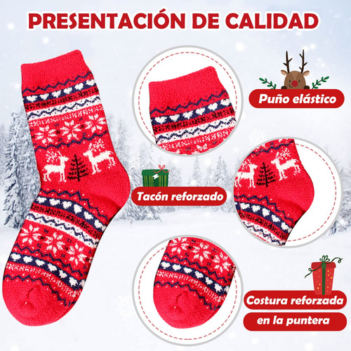 Calcetines Térmicos Mujer 5 Pares Invierno Nieve Cálidos