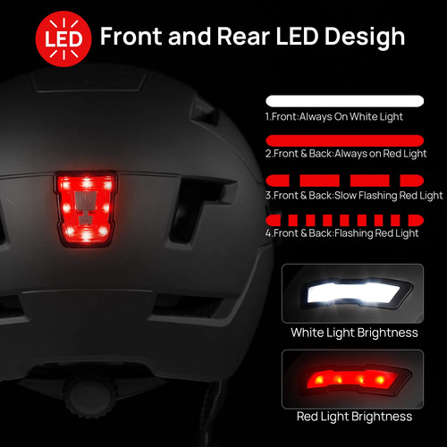 Ilm Casco De Bicicleta E3-10l Con Luz Led Recargable Mmg