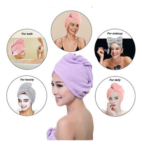 Wuchuang Gorro De Pelo Seco Absorbente Wrap Toalla Gorro De