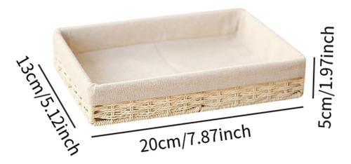 Basque Tejido Bin Organizador Rectangular Moderno Beige S